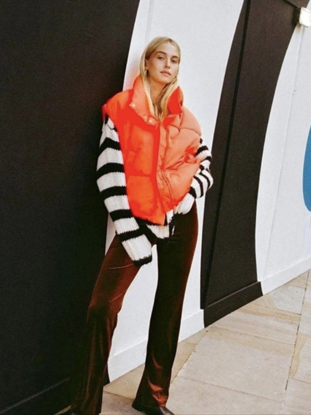 Zara Water Repellent Puffer Vest Orange Xs-s